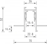 Шинопровод под гипсокартон низковольтный встраиваемый Donolux SPACE-Track system DLT2500InW M (48V)