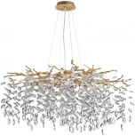 Подвесная люстра Odeon Light Delica 4969/12 HALL античн.бронза/алюмин./хрусталь G9 12*40W (220V, на тросе, лепестки, ветки)