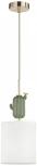 Подвесной светильник Odeon Light Cactus 5425/1 золотой/зеленый/белый/металл/керамика/ткань E14 1*40W (220V, на проводе, круглые)