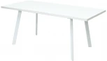 Стол ФИН 120 Белый, стекло/ Белый каркас М-City