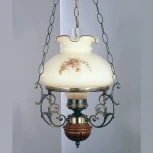 Подвесной светильник в виде керосиновой лампы Reccagni Angelo 2400 L 2400G (220V, на цепи, фонарь, под старину, керосиновая лампа)
