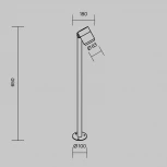 Наземный уличный светильник Maytoni Spira O497FL-L12B3K1 (LED, 220V, круглые, IP65)
