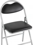 Стул складной Hagen экокожа черный каркас металлик УТ000036844
