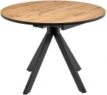 Стол Rudolf круглый раскладной 100-130x100x75см, Дуб Вотан, чёрный Bradex Home RF 0301