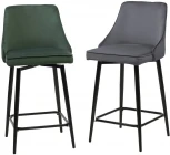 Полубарный стул ПАРКЕР 360 град. поворот. H-14 Серый, велюр / черный каркас, М-City