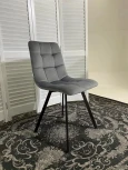 Стул CHILLI SQUARE BLUVEL-14 серый, велюр / черный каркас М-City
