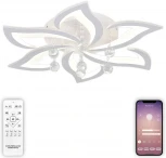 Потолочная светодиодная люстра с пультом и управлением смартфоном 120W Olimp LED LAMPS 81238 Natali Kovaltseva (регулировка яркости, 220V, подвески, цветы)