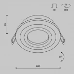 Встраиваемый светильник Atom GU10 1x50Вт Maytoni Technical DL023-2-01S (220V)