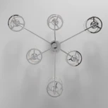 Потолочная люстра Wi-Fi на штанге Eurosvet Inari 60144/6 хром (220V, управление смартфоном, голосовое управление, умный дом - Minimir Home, Алиса, Маруся, Салют)