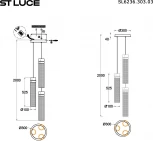 Светильник подвесной ST Luce Champagne SL6236.303.03 Латунь/Прозрачный LED 3*12W 4000K (220V, на проводе, круглые)