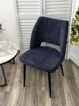 Стул LONDON UF998-13 темно-синий, букле / черный каркас / Товарный знак DISAUR