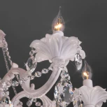 Подвесная люстра Eurosvet Veletta 10108/5 белый/прозрачный хрусталь Strotskis (220V, хрусталь Strotskis, на цепи, свеча)