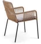 Стул уличный La Forma (ex Julia Grup) Samanta (Бежевый,Серый/ Веревка,Пена,Сталь)