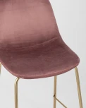 Стул полубарный Stool Group Валенсия велюр розовый золотые ножки УТ000004429