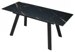 Стол Морис 140 ОБСИДИАН САТИНАТ, стекло/ черный