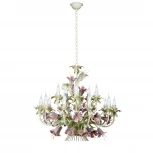 Подвесная люстра Vitaluce V1116/15 (220V, на цепи, свеча, цветы, листья, природа)
