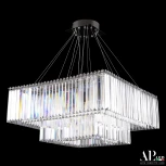 Подвесная люстра светодиодная APL LED Sicilia SH10.71.2D.A.Ni.4000 (220V, хрусталь, на тросе)