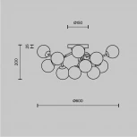 Потолочная люстра на штанге Maytoni Dallas MOD545CL-12BS (220V, шарики, молекулы)