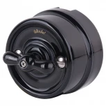 Переключатель / выключатель одноклавишный (черный) Ретро Werkel W5612008 (a051454)