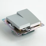 Переключатель двухклавишный (серебро) Stekker Катрин 49168