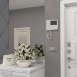 Выключатель двухклавишный проходной с подсветкой (hammer серебряный) Werkel W1222106 (a052085)