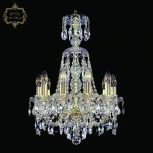 Подвесная люстра с хрустальными подвесками Art Classic 11.21 11.21.10.141.XL-62.Gd.Sp (220V, на цепи, подсвечник, свеча)