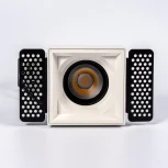 Точечный встраиваемый светодиодный светильник, квадратная рамка, белый отражатель Fiberli 302T75 12130206