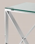 Журнальный стол Stool Group 40*40 КРОСС серебро УТ000004647