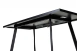 Стол ФИН 140 Черный, стекло/ Черный каркас