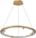 Подвесной светильник Odeon Light Cayon 7002/55L золотой ice crack/акрил/хрусталь с ПДУ IP20 LED 55W 2843Лм 3000/4000/5700K (220V, на тросе, круглые)