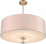 Потолочная люстра на штанге Lumion Damona 8109/7C латунь титаниум/бежевый, металл/текстиль/стекло E14 7*40W 220V (круглые)