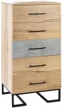Комод R-Home с 5 ящиками Loft Дуб натур/Бетон