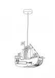 Подвесной светильник Globo Kita 15723 (для детской, 220V, на проводе, корабль)