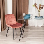 Стул ABRUZZO (mod. 8060) металл/вельвет, 52 х 63 85 см, коралловый (HLR 44)/черный Tetchair 19236