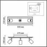 Настенный светильник со спотами Lumion Pine 8025/20WL черный/дерево, металл/МДФ LED GU10 3*10W + LED 20W 220V
