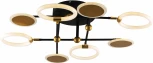 Люстра потолочная светодиодная на штанге Cassiopeia 10247/8 LED LED*63W Black/Gold (регулировка яркости, 220V, пульт управления, кольцо)