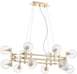 Подвесная люстра Crystal Lux LUXURY SP12L GOLD (220V, на тросе, шарики)