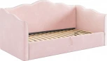 Кровать с подъемным механизмом Лея (Софа) 90х200 см Mebelson (ДСП,ЛДСП,Велюр/Розовый,Серый) арт.KM.S-18.2710
