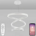 Подвесная люстра светодиодная с пультом ДУ, моб. приложением 280W, белый, LED Natali Kovaltseva INNOVATION STYLE 83148 (регулировка яркости, 220V, на проводе)