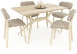 Обеденная группа SHT-DS168 дуб сонома светлый/бежевый/кремовый Sheffilton 9097420501