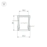 Профиль с экраном ALU-WIDE-H28-2000 ANOD+FROST (Алюминий) 014858 Arlight
