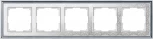 Рамка на 5 постов (хром/белый) W0051431 (a051327)