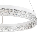 Подвесной светодиодный светильник Escada Glacial 10224/SG LED 56Вт, металл/акрил, белый (регулировка яркости, 220V, пульт управления, на тросе, кольцо)