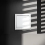 Выключатель двухклавишный (белый глянцевый) Voltum S70 VLS020101