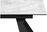 Стеклянный стол Woodville Денхольм 240(290)х100х75 белый мрамор / черный 553548