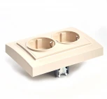 Розетка двойная с заземлением и шторками (слоновая кость) Stekker Эрна 39240