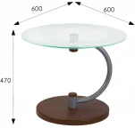 Стол журнальный Дуэт 13Н металлик/ср.-кор/прозр. от фабрики Mebelik