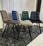 Обеденный стул M-City CHILLI SQUARE BLUVEL-86 NAVY BLUE, велюр