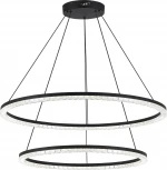 Подвесной светильник ярусный ST Luce SL1018 SL1018.403.02 черный/прозрачный LED 2*96W 4000K кольцо (220V, на тросе, кольцо)