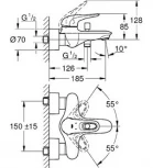 Душевой комплект Grohe Eurostyle New 124416